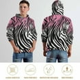 thumbnail image 5 of Pink Zebra Pattern Regular Fit Hoodie, Sporty Pullover Hooded Sweatshirt for Men Women 3XL, 5 of 6
