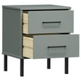 thumbnail image 3 of vidaXL Bedside Cabinet with Metal Legs Grey Solid Wood Pine OSLO, 3 of 5