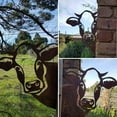 thumbnail image 2 of Peeping Cow Metal Garden Yard Art Decor Farm Cattle Iron Ornament Wall Art Tree Branch Funny Animal Black Silhouette Outdoor Fence Decor Farmhouse Fa 2 of 10