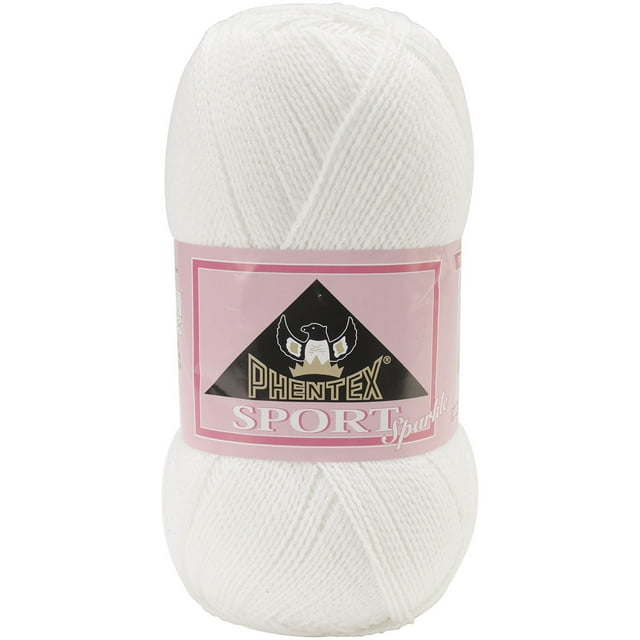 Spinrite 16603700002 Phentex Sport Sparkle YarnWhite MultiColored