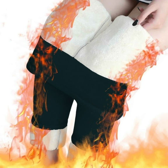 Baqcunre Fleece Lined Leggings Women Women Winter Elastic High Waist Solid Color Plush Thermal Full Length Pants Leggings for Women Thermal Underwear for Women
