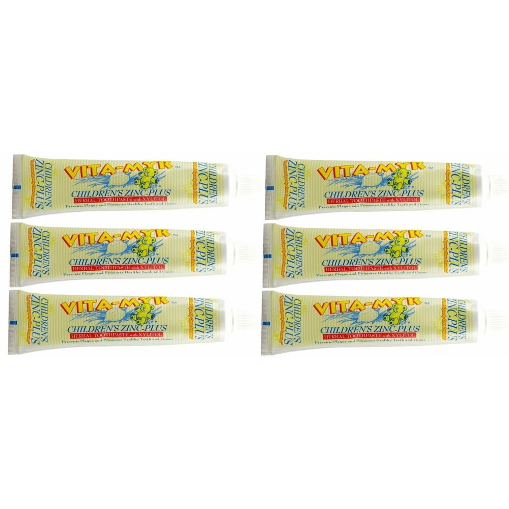 6 Pack VITAMYR Children’s Xylitol Orange Natural Toothpaste 5.4 Oz