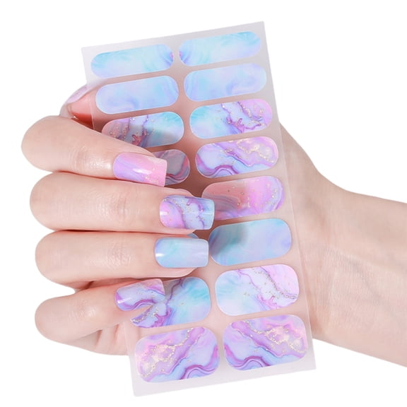 Creative Nail Wraps No Lamp Needed Bright Colors Safe Nail Stickers Manicure Great for Office Worker and Beauty Lover