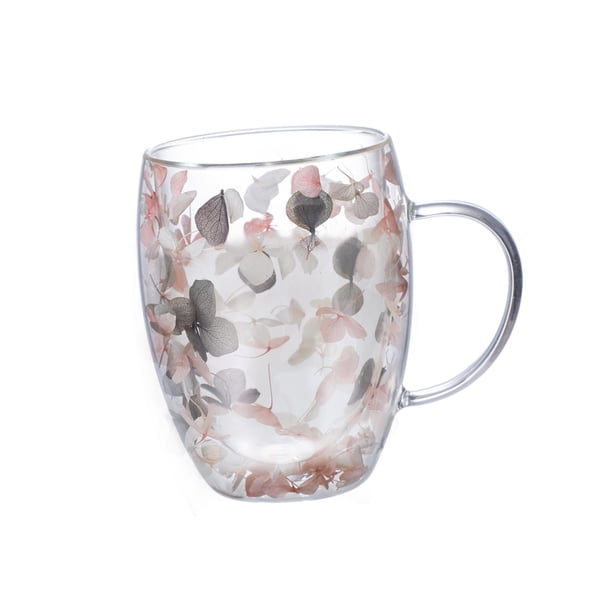 Taza de vidrio de doble pared, vidrio de borosilicato, tazas para capuchino, vidrio transparente con aislamiento Estilo B