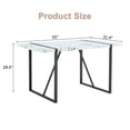 thumbnail image 5 of JUFU 55'' White imitation marble Dining Table with Black Metal Legs, Modern Kitchen Table for 4–6, 5 of 6