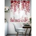 thumbnail image 5 of Sheer Curtains 72 Inches Long, Red Eucalyptus Leaves Light Filtering Window Curtains for Living Room/Bedroom, Summer Botanical Weeping Rod Pocket Voile Sheer Curtain Drapes, 52"W x 72"L, 2 Panels, 5 of 8