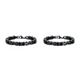 thumbnail image 3 of Qarigey Collar de cadena de bordillo de metal Pieza llamativa para cada atuendo Collar de metal Collares Mostrar personalidad Todo negro Todo negro 2Conjunto, 3 of 6