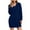 Dark Blue, variant on 50% Off Clear! Women Plus Size Dresses Fashion Women Solid Color V-neck Long Sleeves Shut Up Sports Style Fall Dress Gray, S