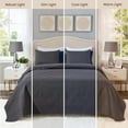 thumbnail image 6 of VCCOEM Quilt Set Twin/Twin XL Size Lightweight Bedspreads, All Season Coverlet, 2 Piece (1 Quilt, 1 Pillow Sham), Coin Pattern, Dark Gray, 6 of 10