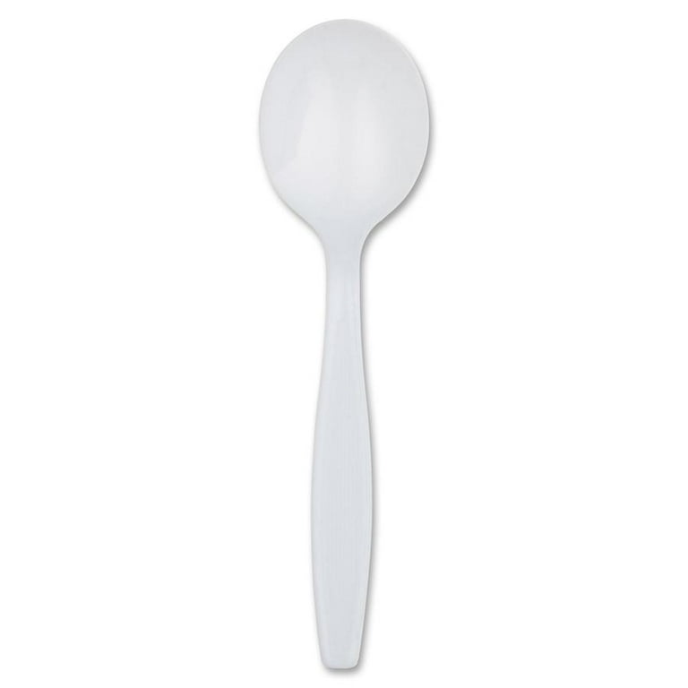 Plastic Cutlery, Heavyweight Soup Spoons, White, 100/Box Plastic Cutlery, Heavyweight Soup Spoons, White, 100/Box