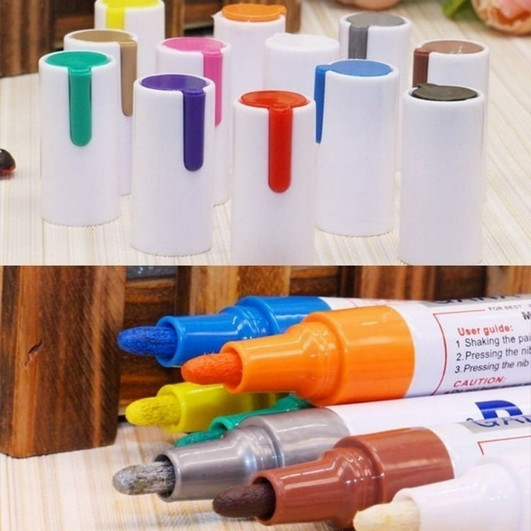 1pcs / 3pcs Waterproof Paint Pen Car Tire Tread Glass Metal Marker Pen  Graffiti Oily Marker Pen 11 Colors