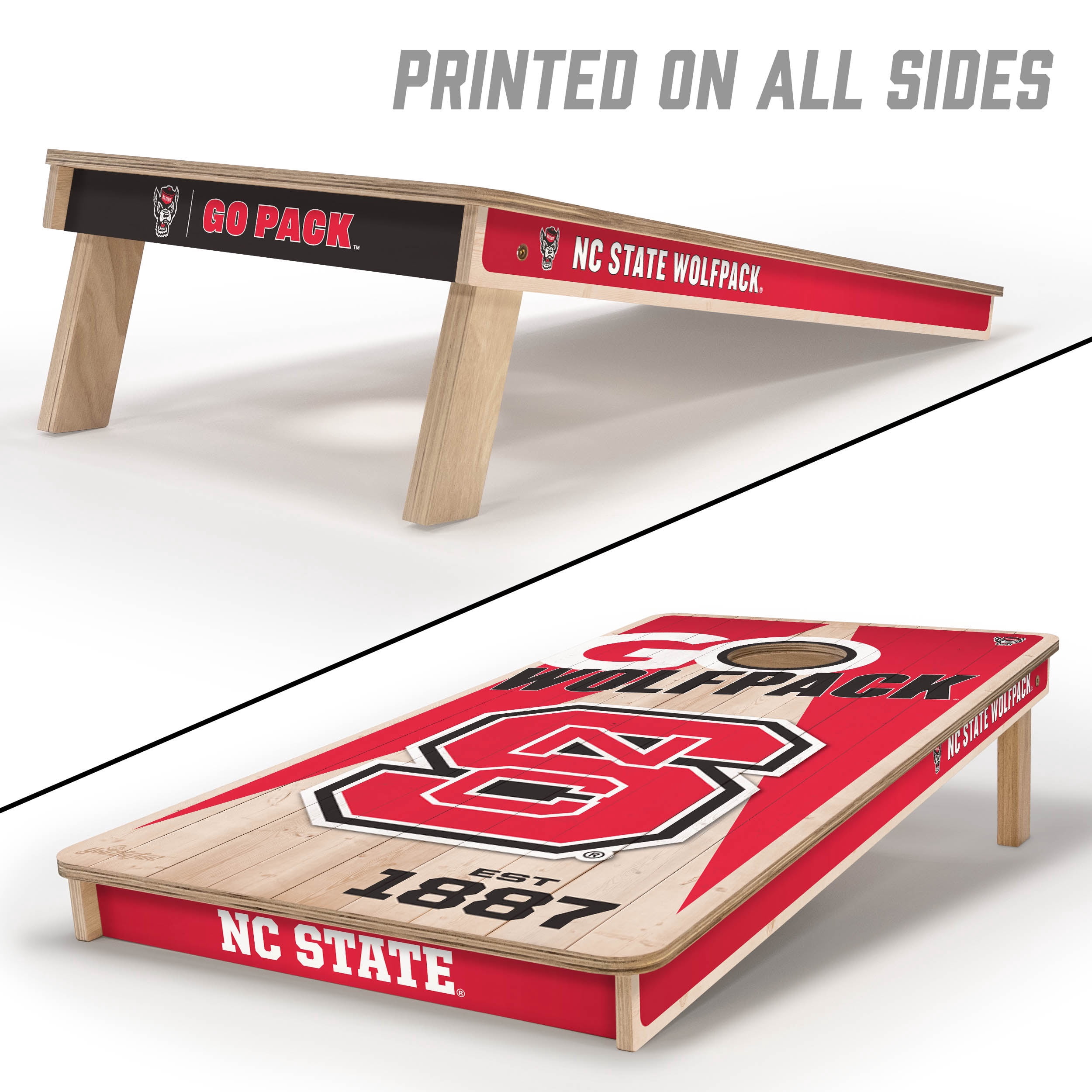 YouTheFan NCAA NC State Wolfpack 2' x 4' Cornhole Game No Bags