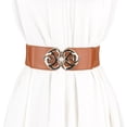 thumbnail image 2 of Prolriy Belts for Women Ladies Fashion Atmosphere Wide Belt Decorative Elastic Girdle Versatile Waist Belt Womens Belt Khaki, 2 of 4