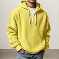 thumbnail image 2 of Bainana Men Half Zip Hoodie Long Sleeve Trendy Hoody Solid Color Hooded Tops Streetwear Fall Outfit Size Xl, 2 of 4