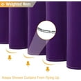 thumbnail image 4 of Extra Long Fabric Shower Curtains, 72'' x 84'' Inch Long Ombre Linen Textured Weighted Shower Curtain Set with Metal Hooks, Tall Hotel Spa Neutral Cloth Shower Curtains for Bathroom Decor, Purple, 4 of 5