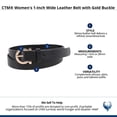 thumbnail image 5 of CTM  1-Inch Wide Leather Belt with Gold Buckle (Women), 5 of 5