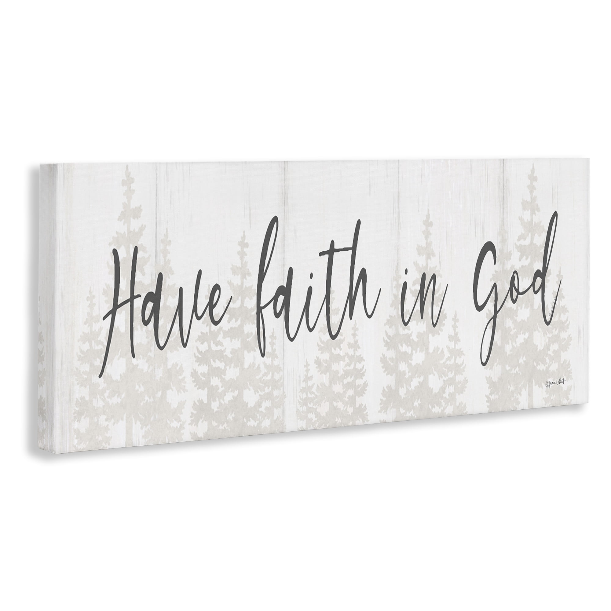 Stupell Industries Faith In God Phrase Religious Painting Gallery Wrapped Canvas Art Print Wall Art, 48 x 20