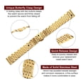 thumbnail image 4 of Uxcell Stainless Steel Watch Bands 19mm Double Pressing Butterfly Clasp Metal Solid Steel Chain Watch Strap, Gold Tone, 4 of 7