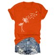 thumbnail image 3 of Nouveaux et Tendances T-Shirts Graphiques Uooqdmx pour Femmes, Hauts Floraux pour Femmes, Mode Plage pour Femmes, Mignons Col Rond Tournesol Graphique Décontracté Imprimé Tee Tops, Hauts de Printemps pour Femmes 2025, Orange TTG, 3 of 3