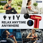Massage Gun Deep Tissue, Neck Massager, Massage Tool, Muscle Roller, Red