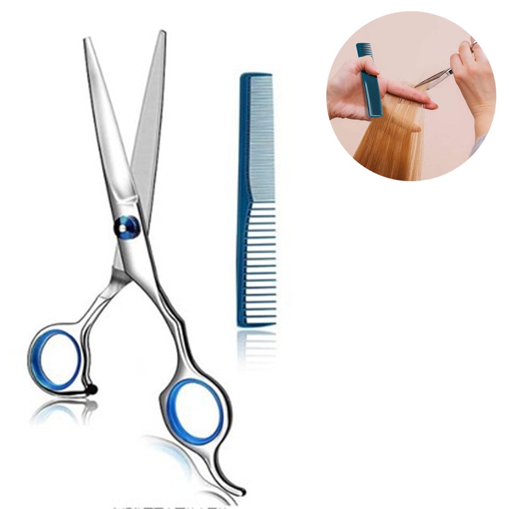 Stainless Steel Hair Cutting Scissors Hairdressing Razor Shears  Professional Salon Barber Haircut Scissors, One Comb Included, Home Use for Man  Woman Adults Kids Babies - Walmart.com