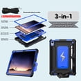 thumbnail image 5 of Allytechgroup Heavy Duty Shockproof Case for Apple iPad A16 11th Generation 11" 2025 & iPad 10th Generation 10.9" 2022, Tablet Case with Kickstand, Pencil Holder, Strap Kids Friendly Cover,Blackblue, 5 of 8