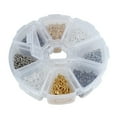 thumbnail image 1 of segolike 800pcs Mix Color Screw Eye Pin Threaded Peg Drilled Findings Jewelry Making, 1 of 9