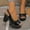 #158-Black, variant on Women's Peep Toe Platform Sandals – Chunky Heel Summer Fashion with Solid Color Design for Casual Outdoor Wear