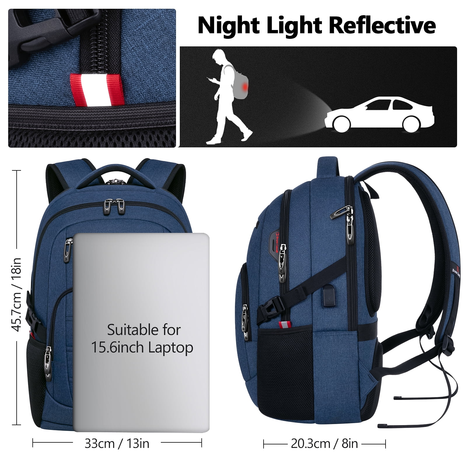 UKEIN Laptop Backpack with USB Charging Port Water Resistant
