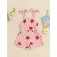 thumbnail image 3 of Suealasg Kids Toddler Girls Romper Pants Sleeveless Strawberry Print Short Jumpsuit Pants 6M 1T 2T 3T 4T 5T Little Girls Summer Playsuit Clothes, 3 of 9