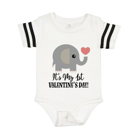 

Inktastic 1st Valentines Day Baby Elephant Gift Baby Boy or Baby Girl Bodysuit