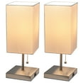 thumbnail image 2 of Simple Designs Lc2003-WHT-2PK Petit 2 Pack USB Charge Lampe de Chevet, Brossé SteelWhite, 2 of 6