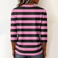 thumbnail image 6 of JULMCOMO Shirts for Women Striped Crew Neck 3/4 Sleeve Trendy Loose Fit T Shirts Color Block Casual Comfy Tunic Tops Pink S, 6 of 6