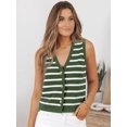 thumbnail image 2 of CAILDANL Vest Tops for Women 2025 Fall Outfits Striped Sweaters Button Up Casual Shirts Blouses Jacket Fashion Clothes, 2 of 2