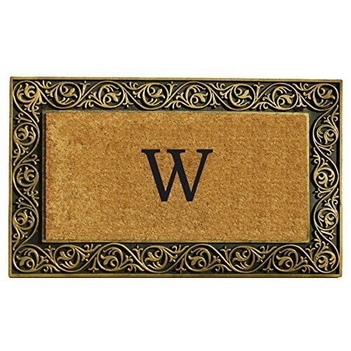 Home & More 10001GOLDW Prestige Gold Monogram Doormat (Letter W)