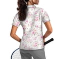 thumbnail image 2 of Whosucclay Floral Butterfly Back Quick Dry Golf Shirt for Tennis Bowling Hiking, 1/4 Zip Polo Shirts Moisture Wicking Polyester Athletic Shirt Size X-Small, 2 of 10