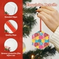 thumbnail image 4 of Cauagu Colorful Wool Balls Pattern Acrylic Christmas Pendant,1-Pack Christmas Ornaments Xmas Tree Decor Christmas Décor with Ribbon Cute Tree Hanging for Party Favors-Hexagon, 4 of 7