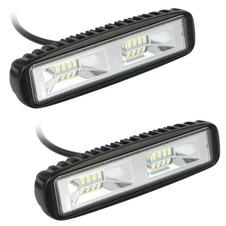 2-pack 16 LED Light Bar 48W LED Driving Light Off-Road Lights Spot Flood Combo Work Fog Lamp CREE Chips Waterproof for SUV, ATV, UTV, Jeep, Vehicle, (Best Light Bar For Utv)