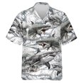 thumbnail image 3 of Camisas hawaianas de playa para hombre con estampado 3D de tiburón divertido gráfico de animales Aloha Festival Camisa de manga corta con solapa para surfear vacaciones, 3 of 5