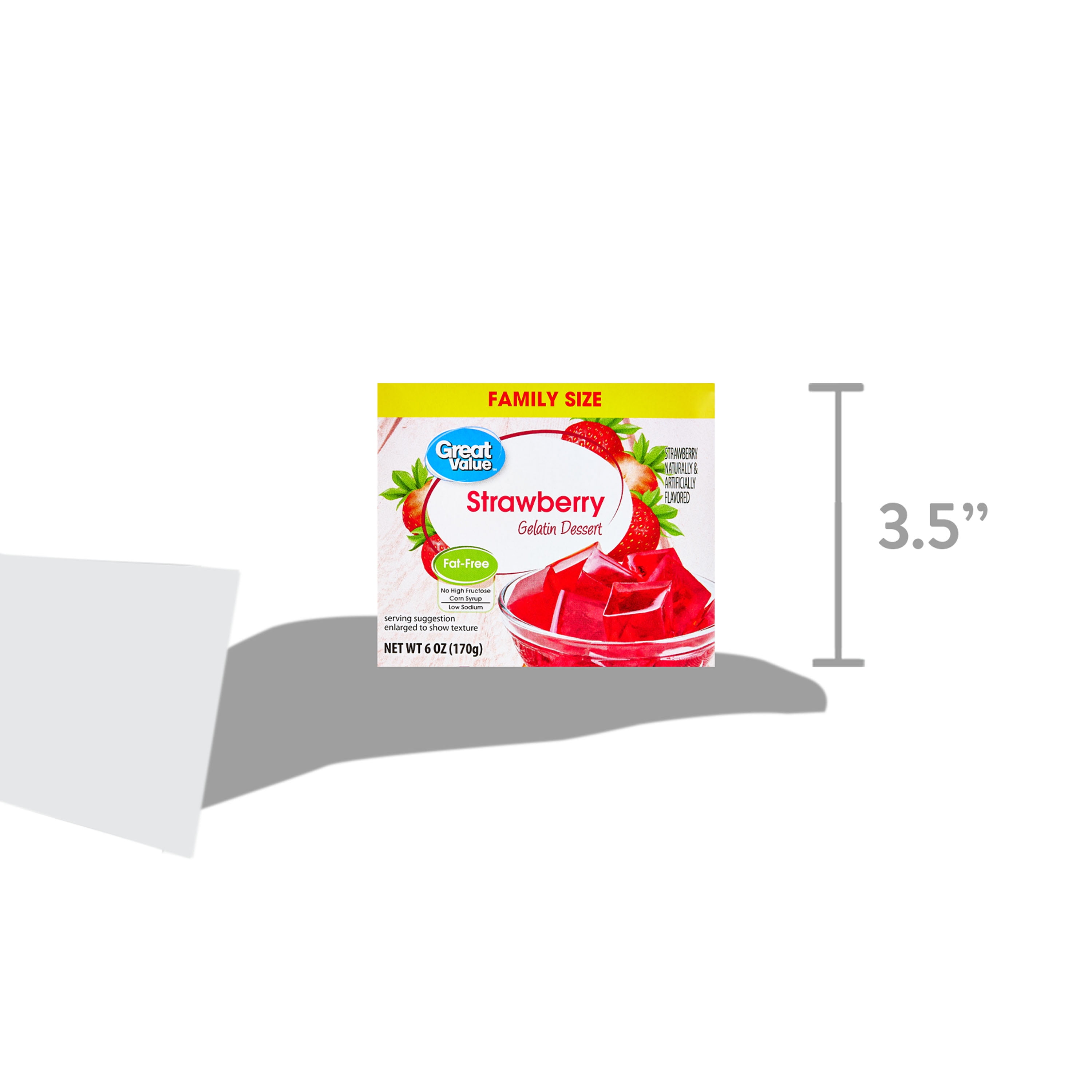 Great Value Gelatin Dessert, Strawberry, 6 oz