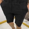 thumbnail image 3 of Turilly Plus Size Shorts for Men Stripe Casual Five-point Pants Suit Shorts with Pockets Button Pants, 3 of 6