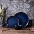thumbnail image 4 of Vesteel Dinnerware Sets for 4, 12Pcs Double Reactive Glaze Plates and Bowls Set, Farmhouse Handmade Stoneware Sets for Home Restaurant, Microwave & Dishwasher Safe, Ocean Blue, 4 of 8