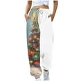 thumbnail image 2 of Fall Rollbacks LEBONYARD Sweatpants for Women Plus Size,Ladies' Christmas Velvet Printed Comfortable and Casual High Waisted Drawstring Pants with Waistband and Leg Binding Sweatpants White XL, 2 of 5