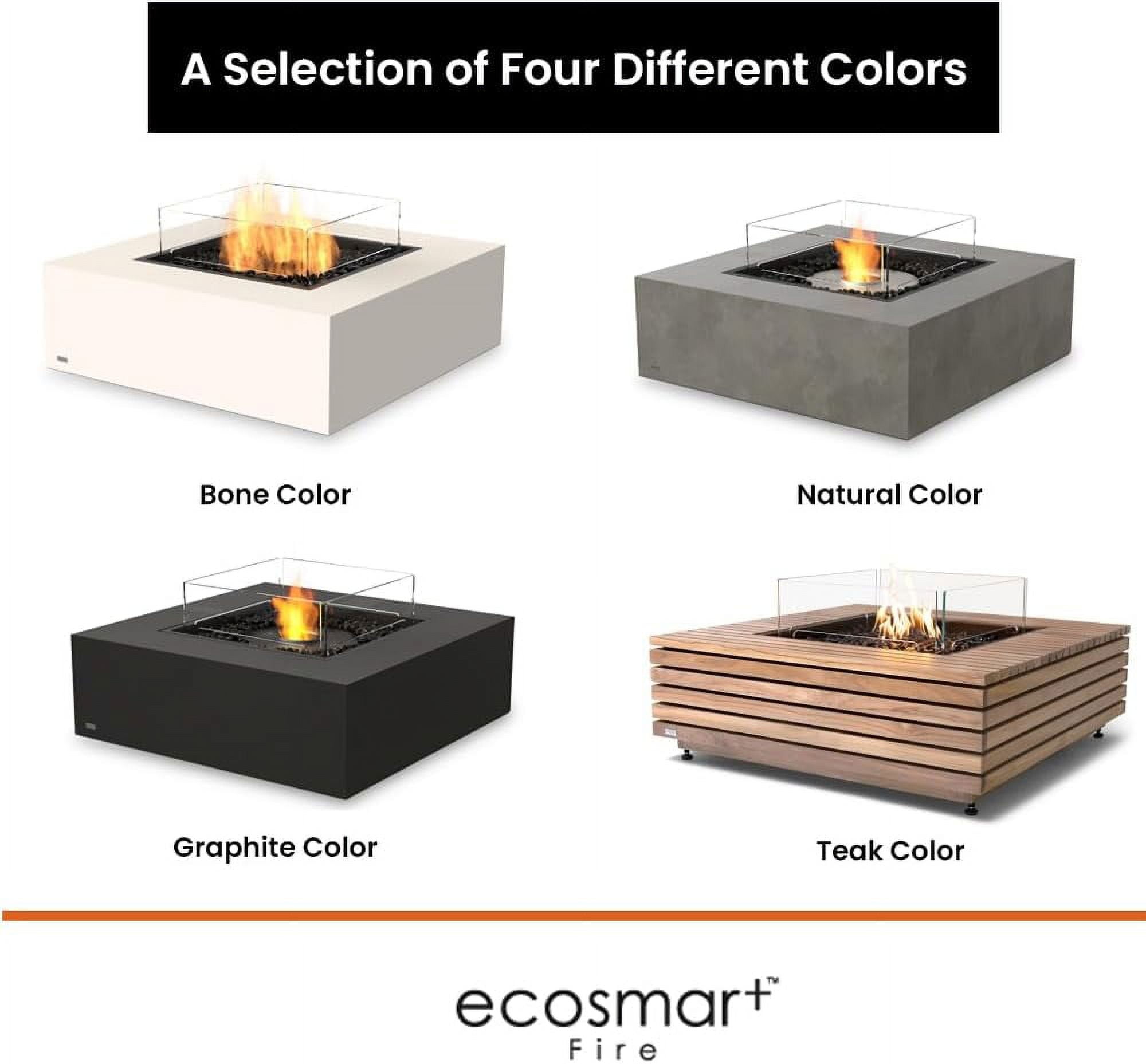 Ecosmart | Base 40 Fire Pit Table | Graphite Color | Stainless Steel Gas Burner | Elegant Curved Design with Versatile Wide Lip | Complements Any Decor and Setting
