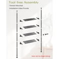 thumbnail image 6 of Adjustable Over The Toilet Storage Shelf, 4-Tier Ample Over Toilet Bathroom Organizer and Storage,Tension Mounted Above Toilet Storage Cabinet for Versatility, Fits 64-113 Inch Heights, Black, 6 of 7