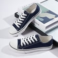 thumbnail image 5 of Womens Classic Canvas Shoes Low Top Lace up Fashion Casual Sneakers Navy, 5 of 7