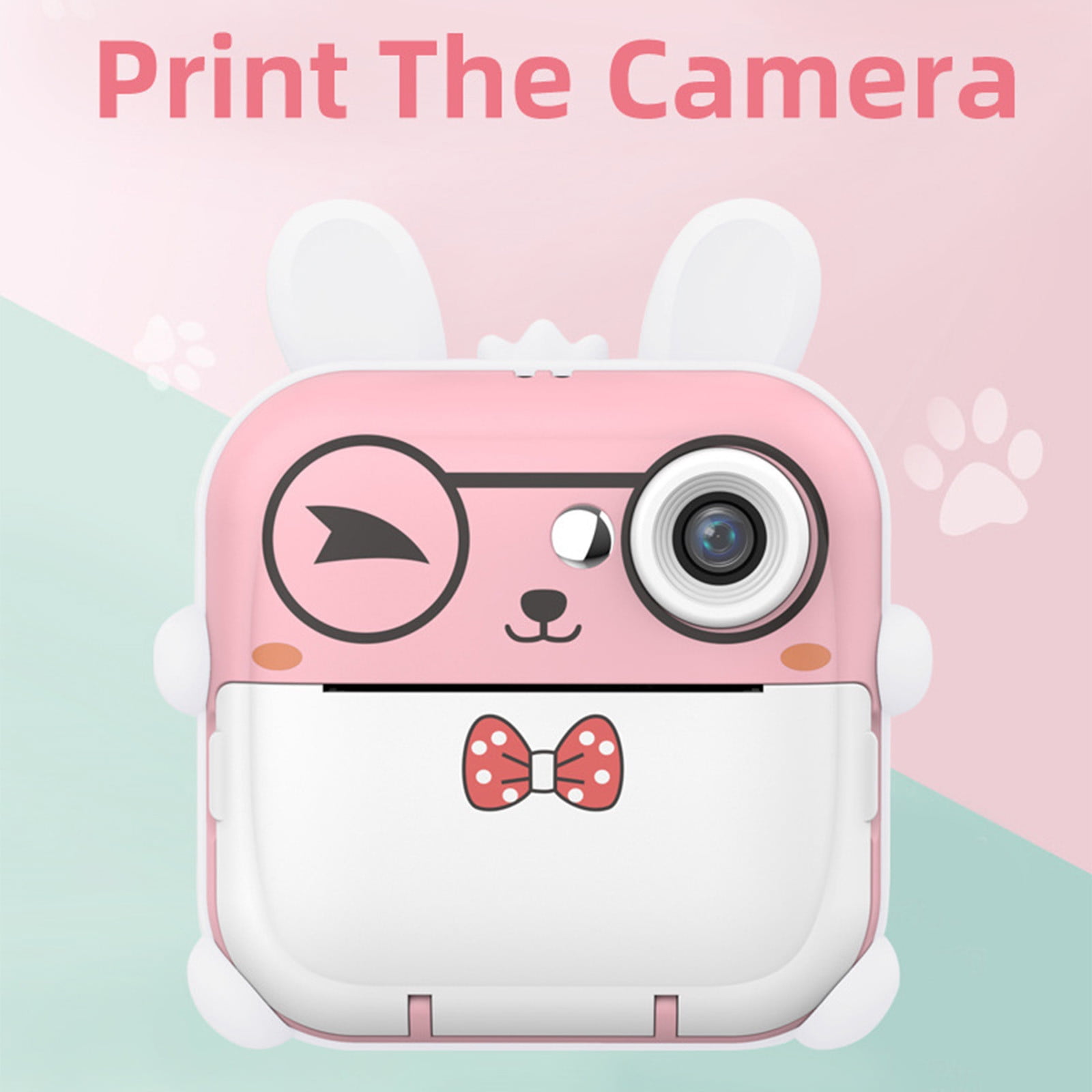 Taicans ‌Kids Instant Print Camera 1080P HD - Mini Camera with 180° Reversible Lens,DIY Coloring,2.0" Screen,Rechargeable,Photo Printer Toy Christmas Birthday Gift for Children Boys Girls Age 3-12
