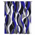 thumbnail image 2 of Blue Stripe Sheer Curtains 72 Inches Long, Ombre Grey Moire Geometric Modern Abstract Light Filering Curtains, Breathable Simi Curtain Privacy Drapes for Living Room Bedroom Window Treatment, 2 of 9