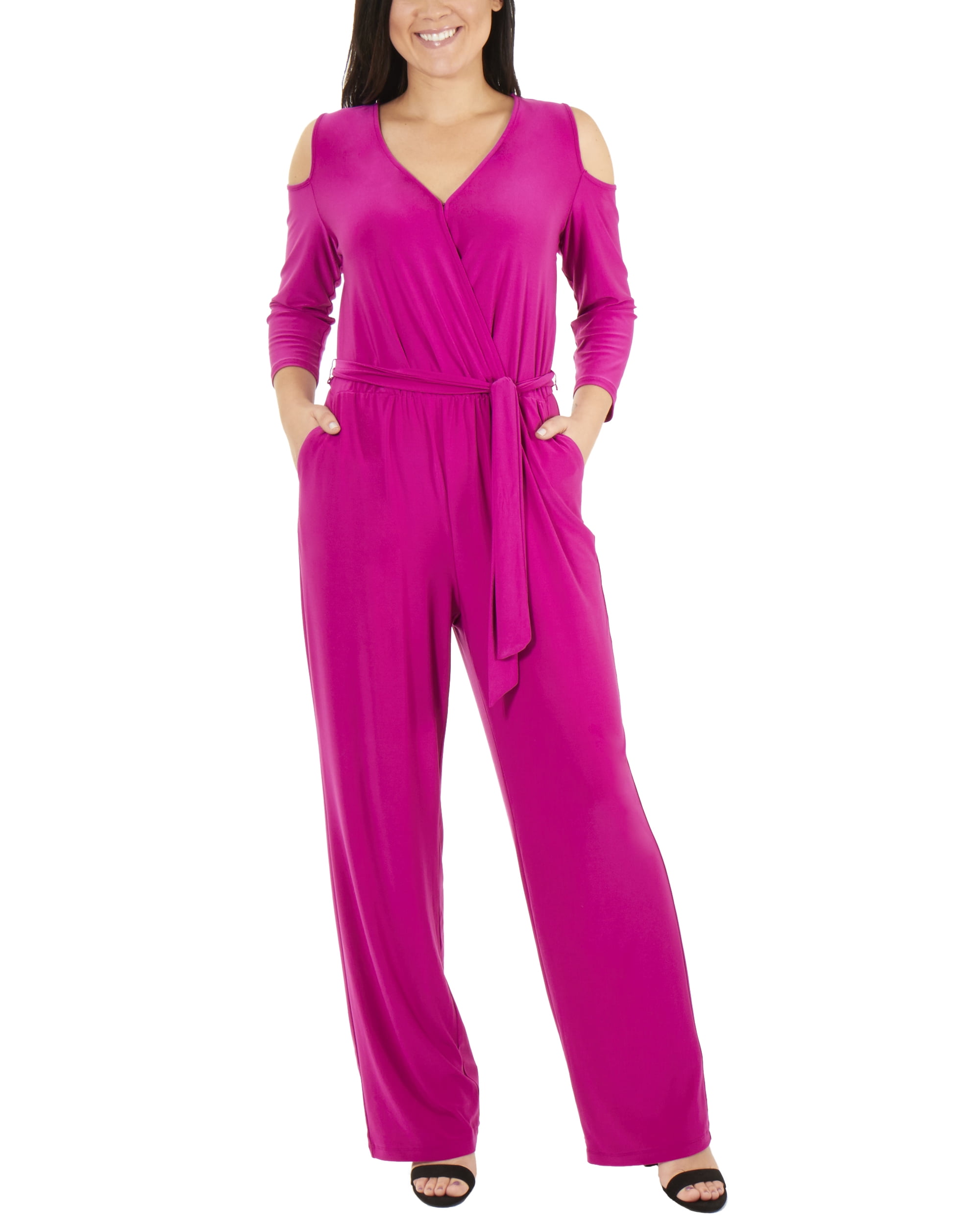 women's petite jumpsuit with sleeves