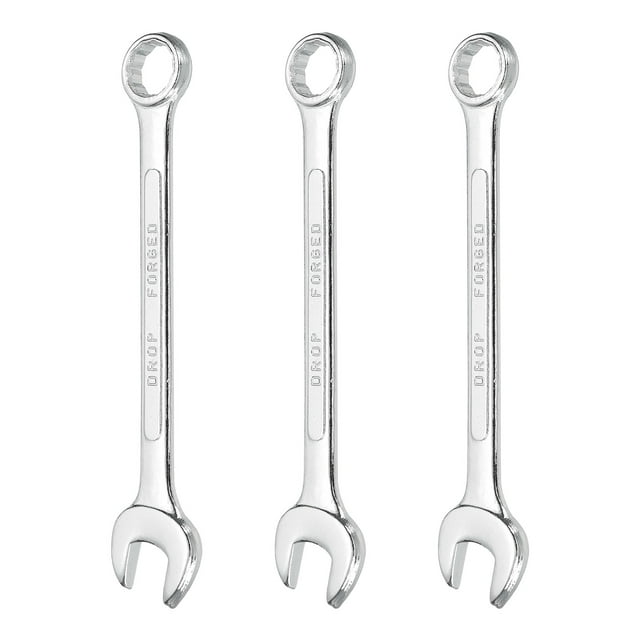3 Pcs Clé à Combinaison 17mm Métrique Boîte 12 Points et Extrémité Ouverte Acier Zingué